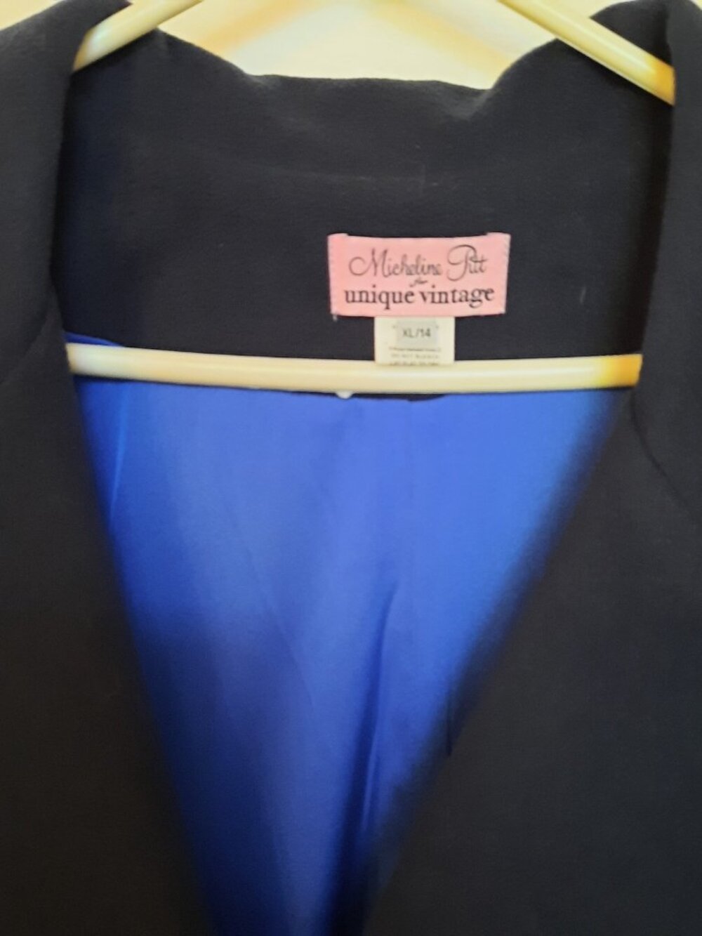 Micheline Pitt for Unique Vintage blue dress coat - Picture 3 of 3